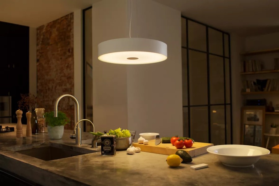 Smartes Licht Philips Hue | Fair Pendelleuchte Weis + Dimmschalter