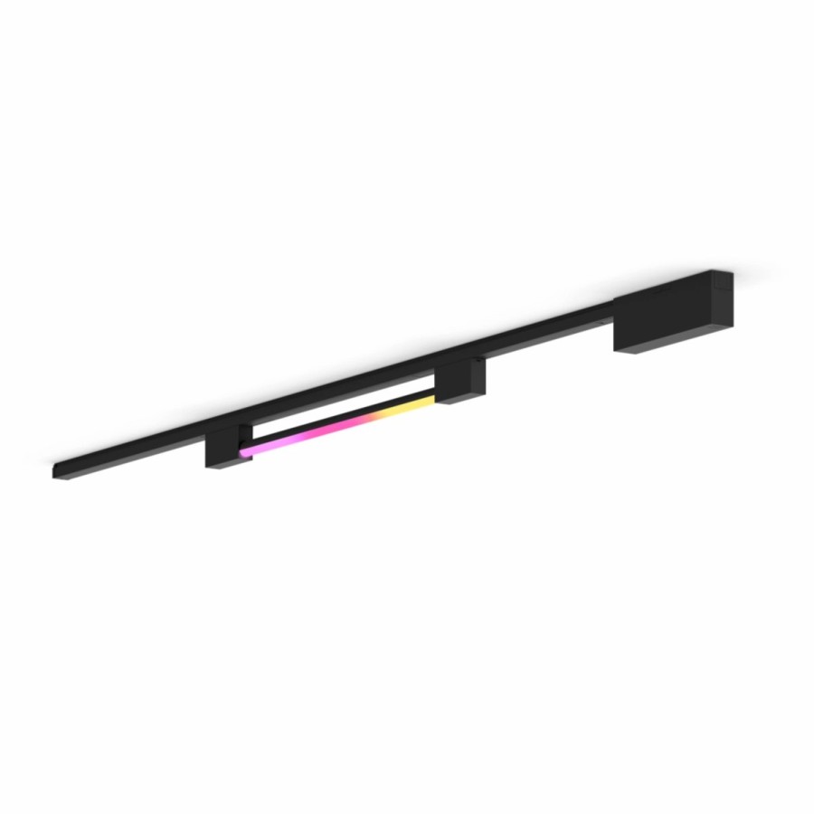 Smartes Licht Philips Hue | Perifo Basis-Set Gerade Deckenleuchte Schwarz (1 Light Tube Kompakt)