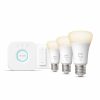 Smartes Licht Philips Hue | Starter-Set: E27 - Lampe A60 Dreierpack + Dimmschalter