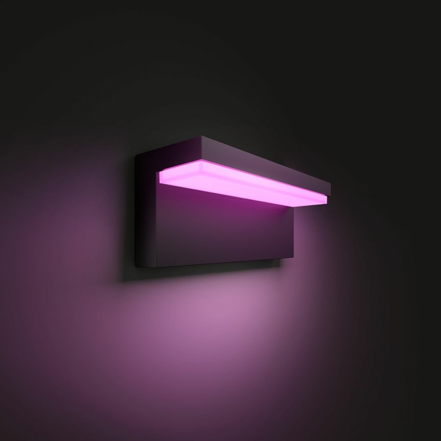 Smartes Licht Philips Hue | Nyro Outdoor Wandleuchte Schwarz