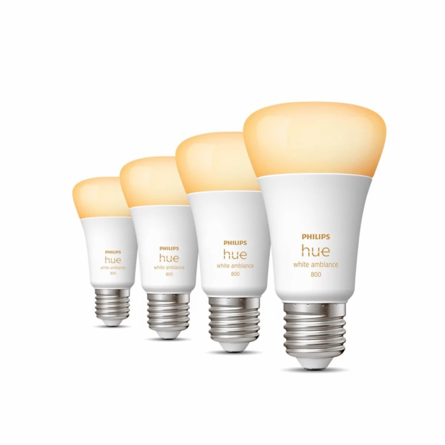 Smartes Licht Philips Hue | E27 - Smarte Lampe A60 Viererpack - 800