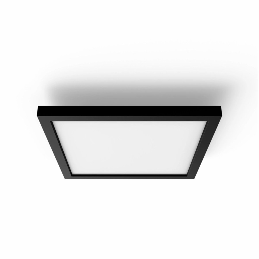 Smartes Licht Philips Hue | Aurelle Quadratisches Panel 30X30 Schwarz + Dimmschalter