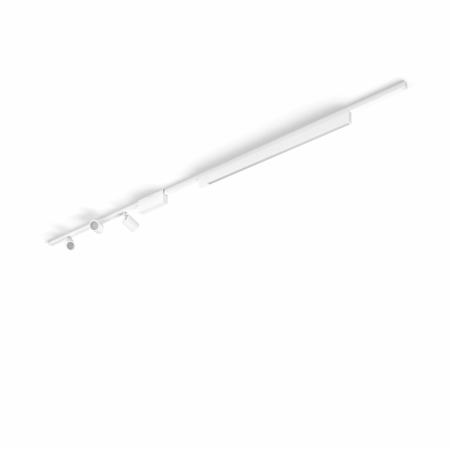 Smartes Licht Philips Hue | Perifo Basis-Set Deckenleuchte Weis Gerade (3 Spots, 1 Light Bar)