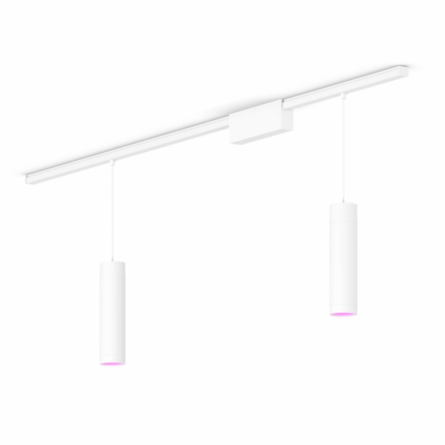 Smartes Licht Philips Hue | Perifo Basis-Set Gerade Deckenleuchte Weis (2 Pendel)