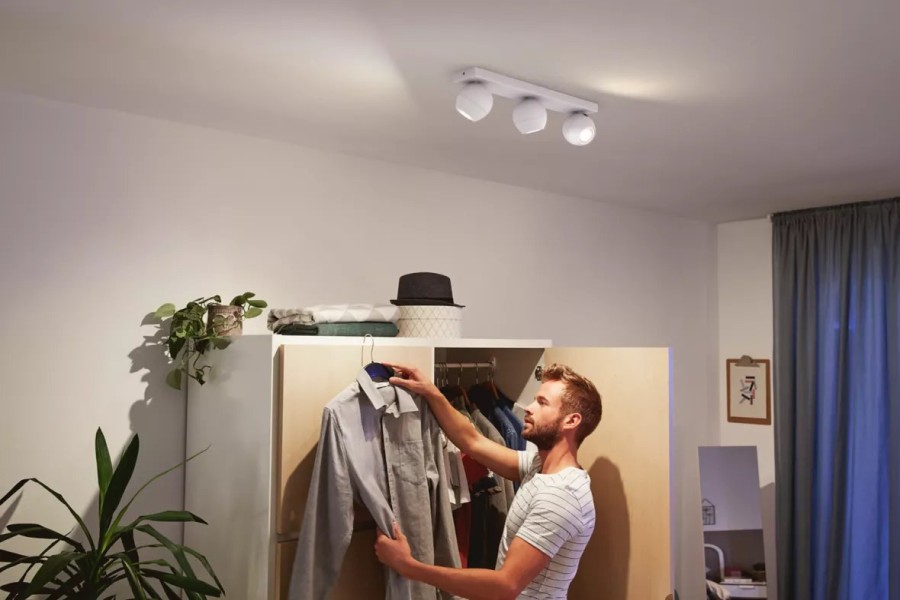 Smartes Licht Philips Hue | Buckram Dreierspot Weis + Dimmschalter