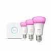 Smartes Licht Philips Hue | Starter-Set: E27 - Smarte Lampe A60 Dreierpack