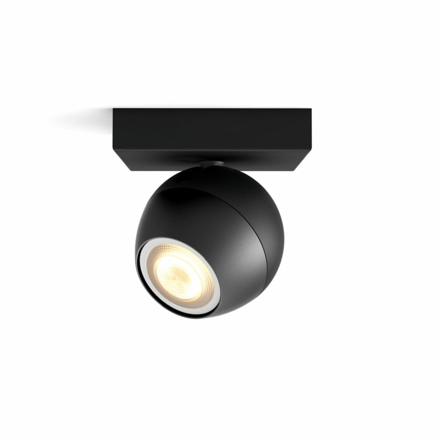 Smartes Licht Philips Hue | Buckram Einzelspot Schwarz + Dimmschalter