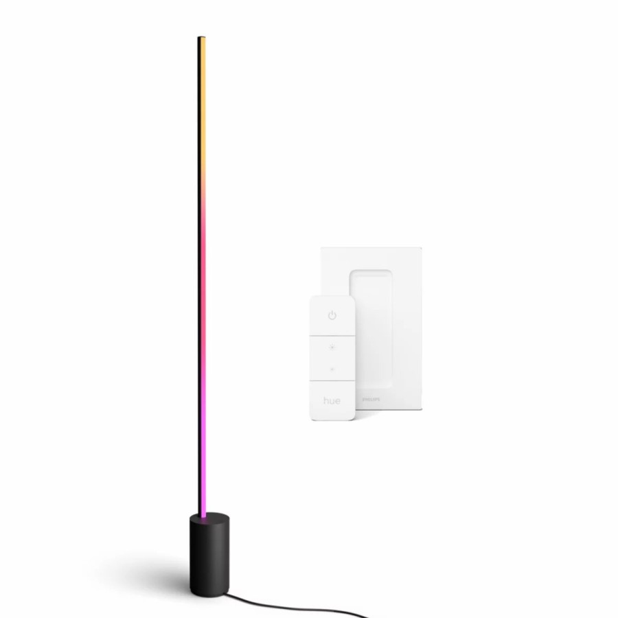 Smartes Licht Philips Hue | Set: Gradient Signe Stehleuchte Schwarz + Dimmschalter