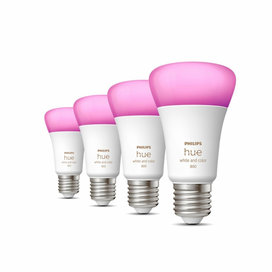 Smartes Licht Philips Hue | E27 - Smarte Lampe A60 Viererpack - 800