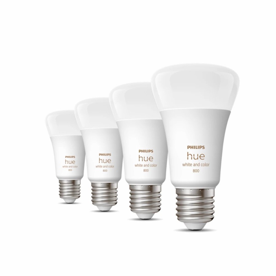 Smartes Licht Philips Hue | E27 - Smarte Lampe A60 Viererpack - 800