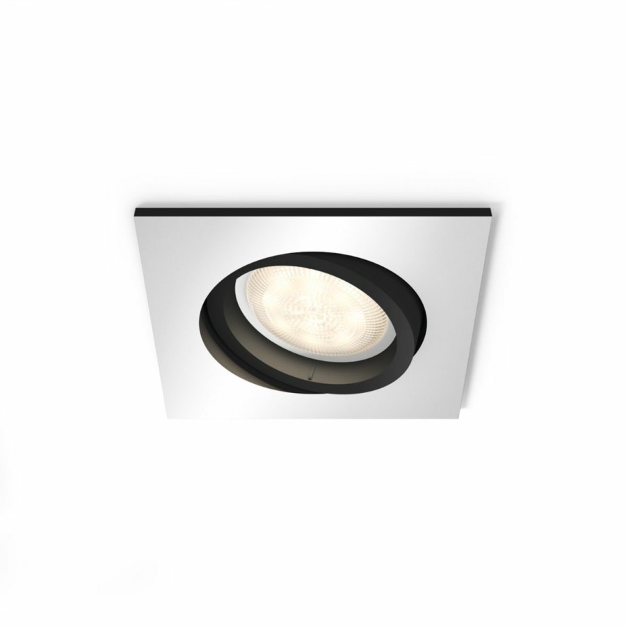 Smartes Licht Philips Hue | Milliskin Eckiger Einbauspot Aluminium+ Dimmschalter